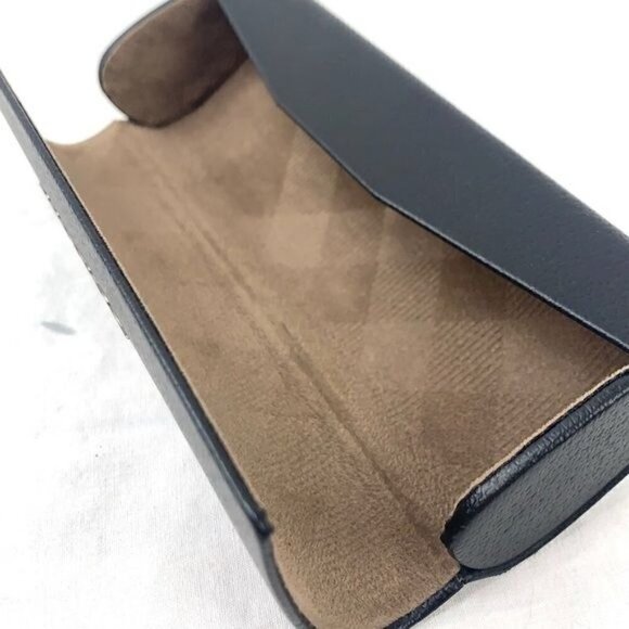 Burberry Sunglasses Case - Slimline Hinged Hard Sided, Black Leather - Picture 5 of 5